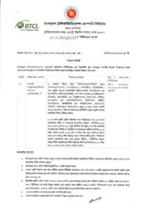 BTCL Job Circular 2025 – বাংলাদেশ টেলিযোগাযোগ নিয়ন্ত্রণ কর্তৃপক্ষের নতুন নিয়োগ বিজ্ঞপ্তি